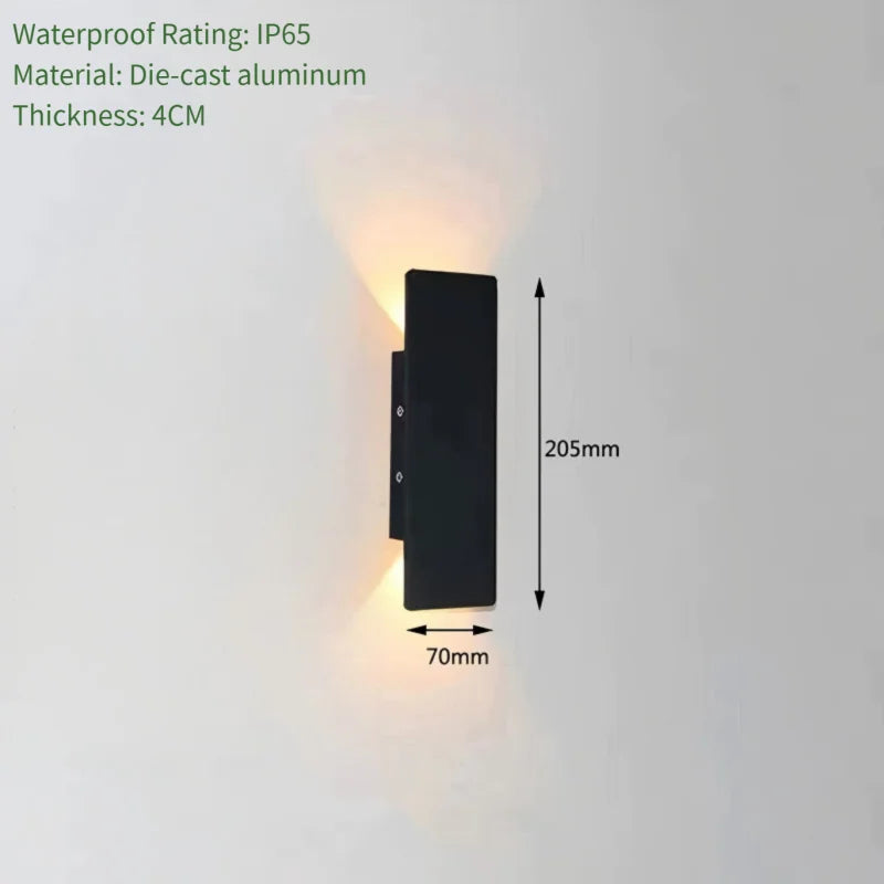 IP65 Waterproof Rectangular Modern Outdoor Wall Light for Courtyards Patios Balconies – photo 11