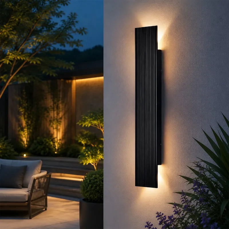 IP65 Waterproof Rectangular Modern Outdoor Wall Light for Courtyards Patios Balconies