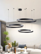 Dimmable Nordic Modern Round Ring LED Pendant Light Chandelier Living Room Bedroom – photo 2