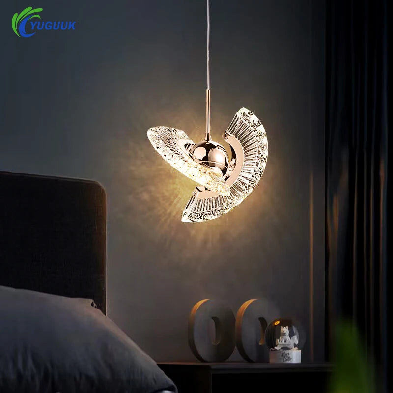 Modern Rose Gold Iron LED Pendant Light Chandelier Living Room Bedroom