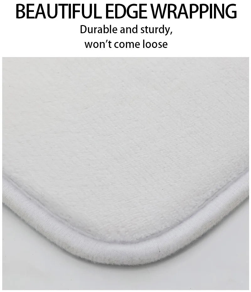 Coastal Absorbent Machine-Washable Bathroom Mat