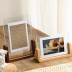 U-Shaped Acrylic and Wood Desktop Photo Frame