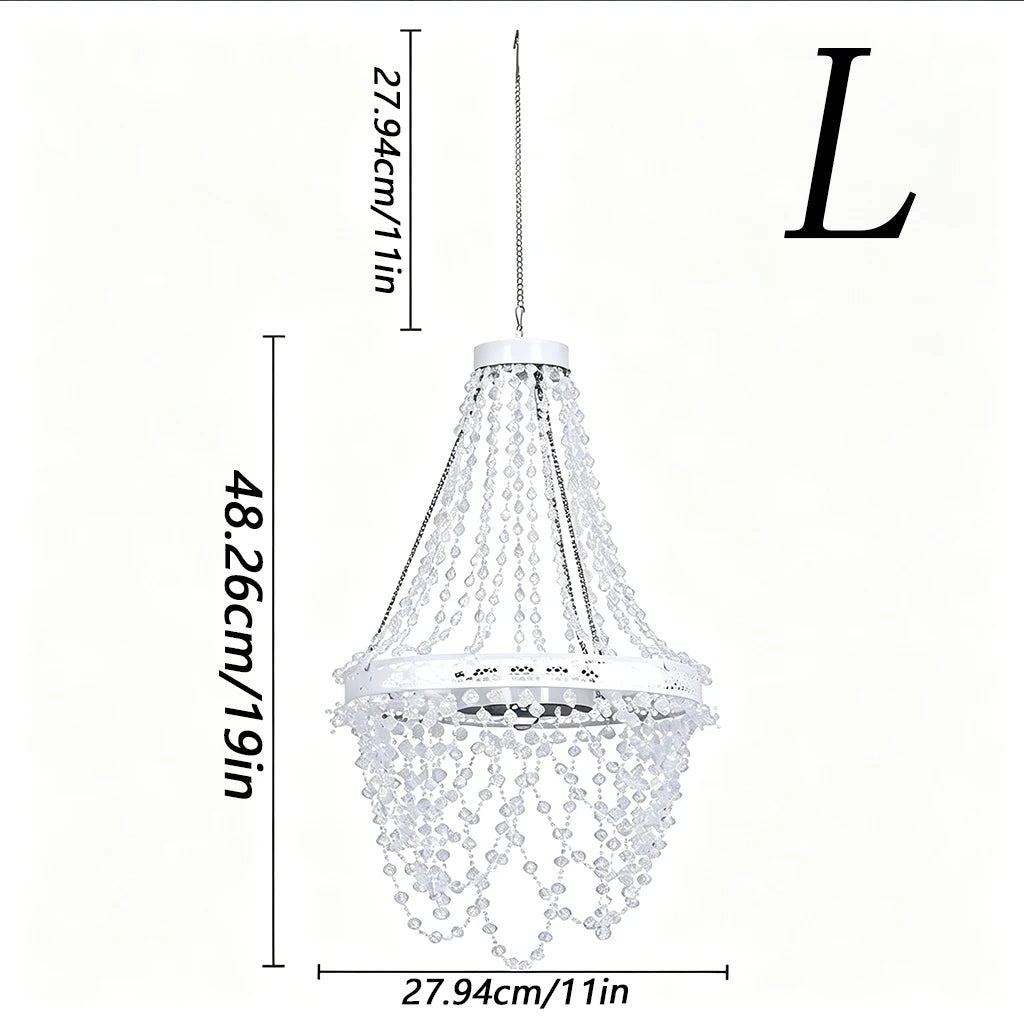 Solar Crystal Waterproof IP44 LED Hanging Chandelier Outdoor Patio Pergola Porch – photo 9