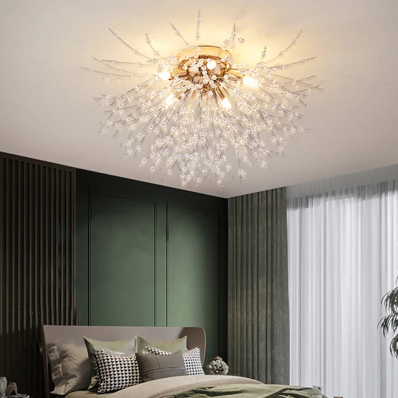 Crystal Nordic Dandelion Fireball Shape LED Ceiling Chandelier Light Living Room Bedroom – photo 2
