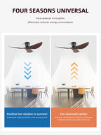 52-Inch 60-Inch Vintage Industrial DC Motor Ceiling Fan with Remote Control