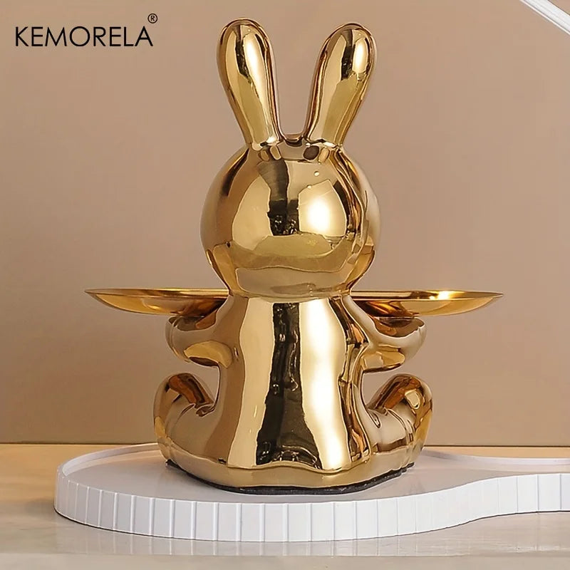 Ceramic Rabbit Key and Accessory Storage Figurine