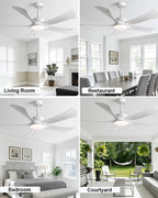 52-Inch Vintage Industrial 5-Blade LED Ceiling Fan Light with Remote Control – photo 16