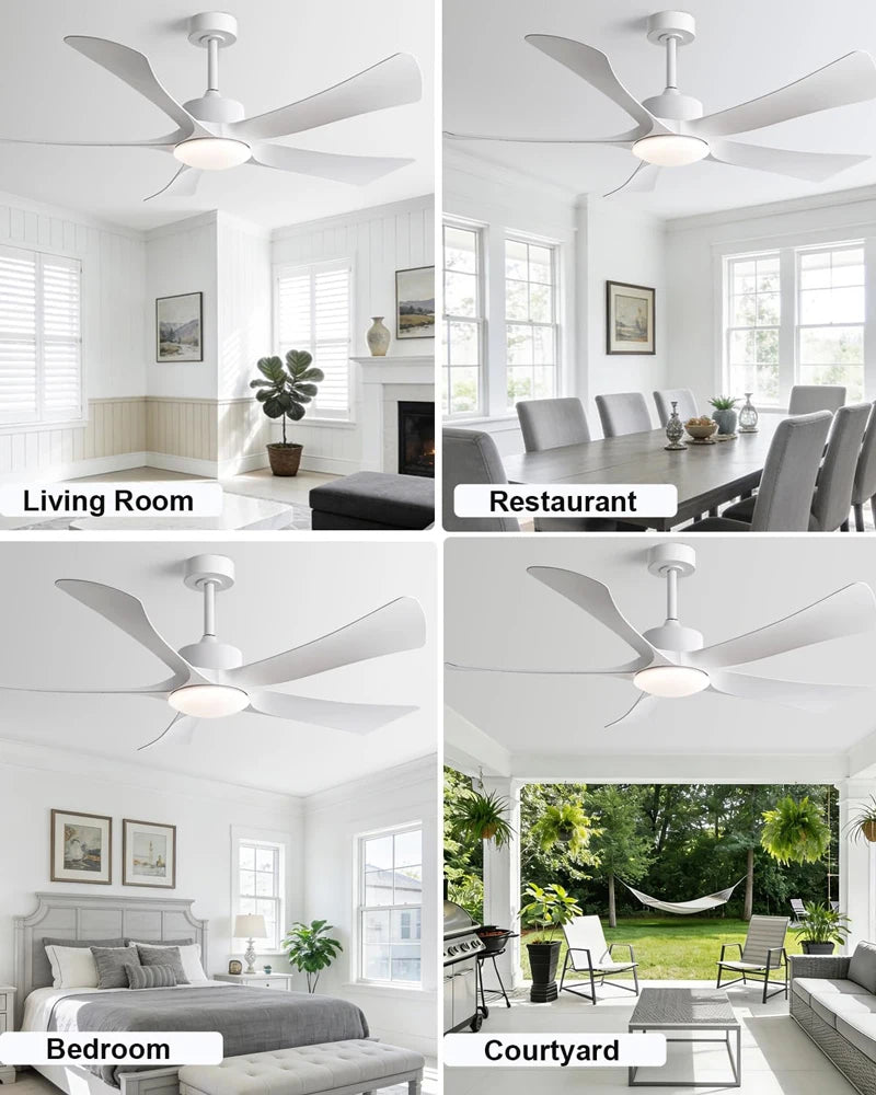 52-Inch Vintage Industrial 5-Blade LED Ceiling Fan Light with Remote Control – photo 16