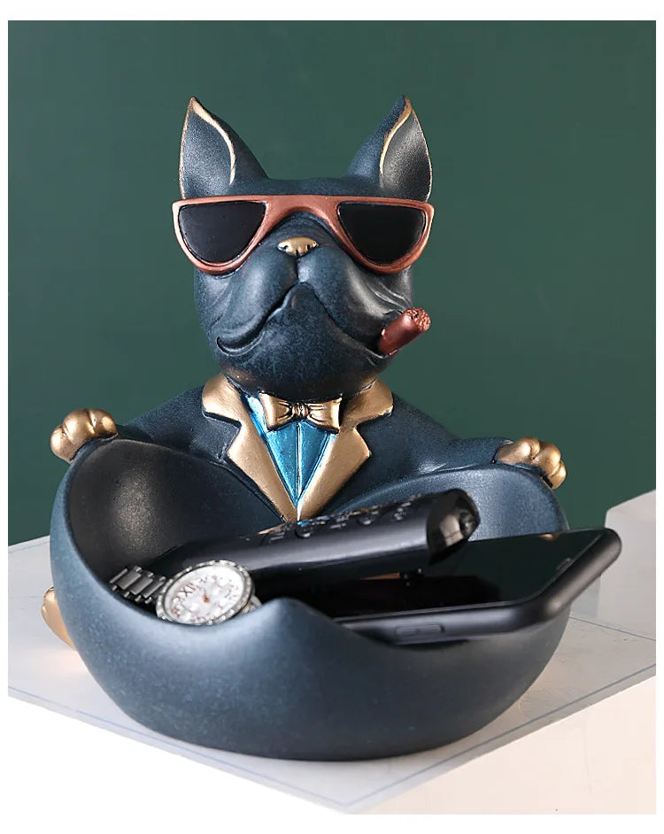 French Bulldog Resin Storage Statue and Coin Bank