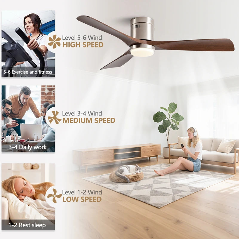 52-Inch Ultra Thin DC Motor LED Ceiling Fan Light with Remote Control Bedroom – photo 3