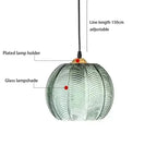 Nordic Striped Green Glass E27 Pendant Light Decorative Dining Room – photo 13