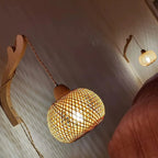 Handwoven Bamboo and Rattan E27 Wall Sconce