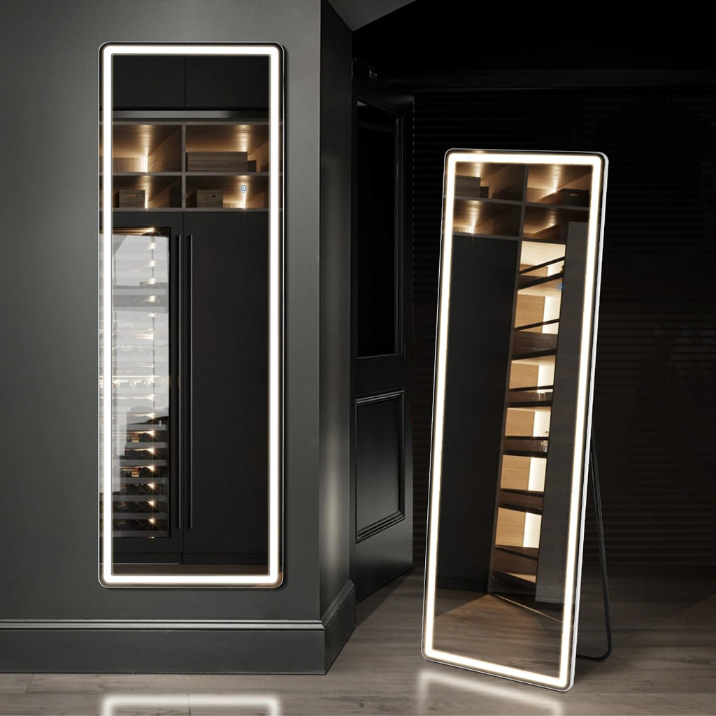 LED Aluminum Alloy Frame Full Length Standing Hanging Wall Mounted Mirror Home – photo 5