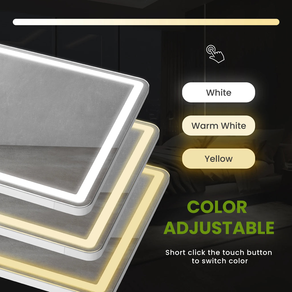 LED Aluminum Alloy Frame Full Length Standing Hanging Wall Mounted Mirror Home – photo 6