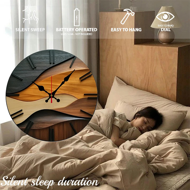 Nordic Silent Round Fiberboard Wall Clock