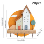 Decorative Wooden Wall Hooks and Storage Shelf