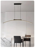 Contemporary Sleek LED Arc Adjustable Brightness Pendant Light with App Dimming – photo 18