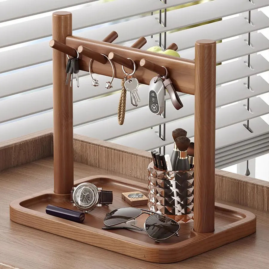 Solid Wood Entryway Key and Accessory Rack