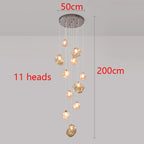 Modern LED Multi Head Staircase Chandelier Pendant Light with Remote Control – photo 12