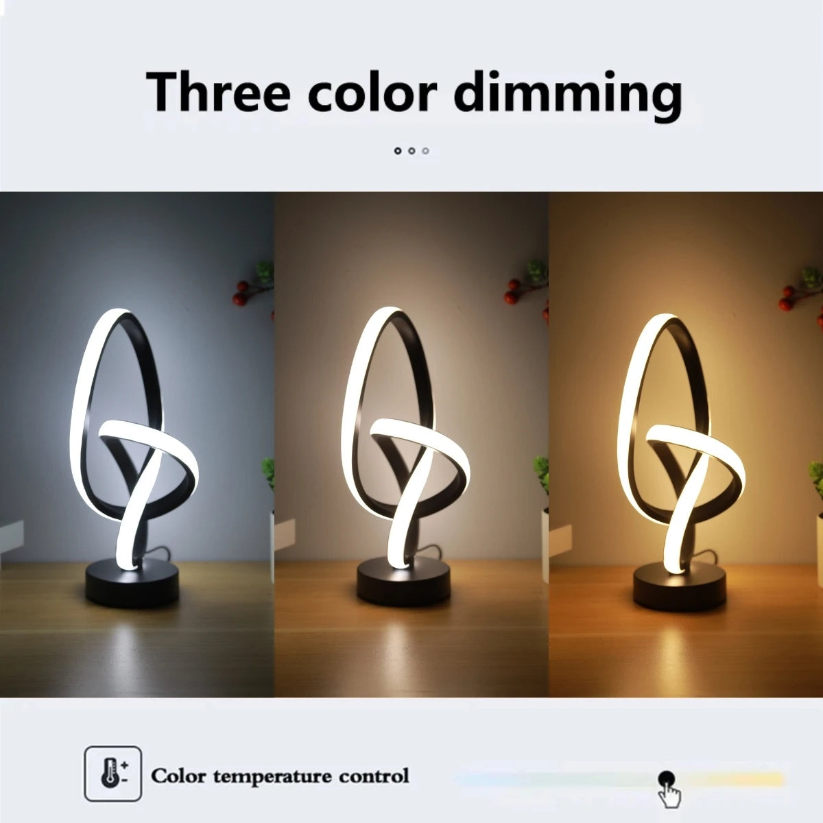 Dimmable Adjustable Brightness USB Three Color LED Desk Lamp Bedroom Living Room Office – photo 2
