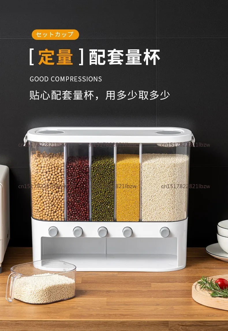 Divided Food-Grade Rice and Grain Storage Box