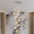 Modern LED Multi Head Staircase Chandelier Pendant Light with Remote Control – photo 4