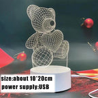Acrylic Bear USB LED Night Light