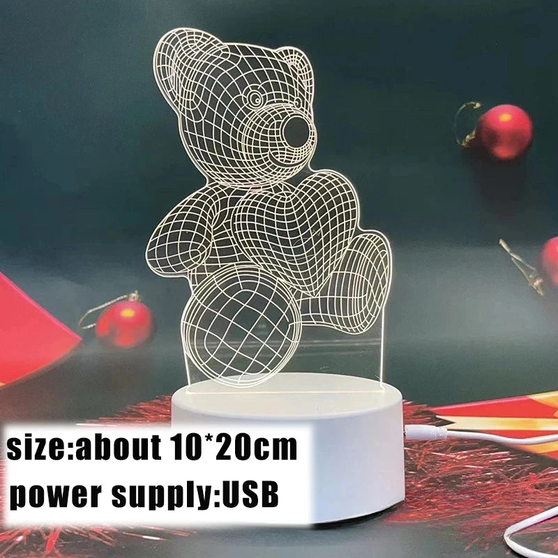 Acrylic Bear USB LED Night Light