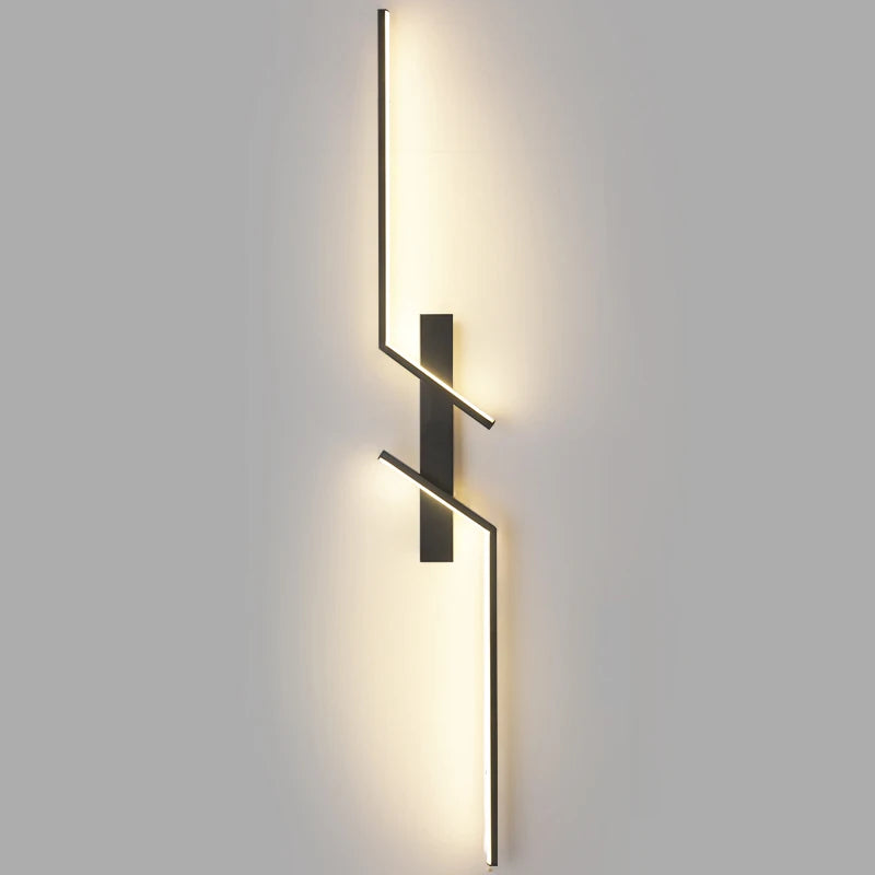 Minimalist Aluminum Strip LED Wall Sconce Light Bedroom Living Room TV Background – photo 5