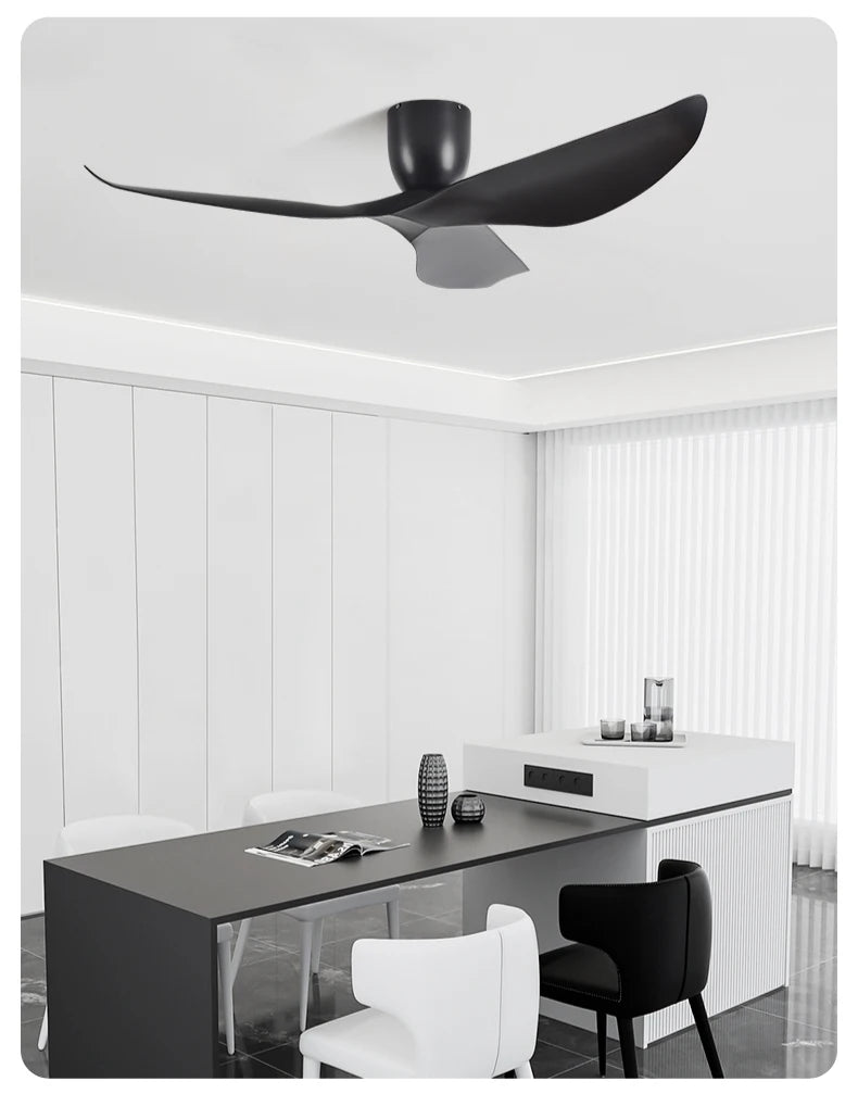 52-Inch 60-Inch Vintage Industrial DC Motor Ceiling Fan with Remote Control