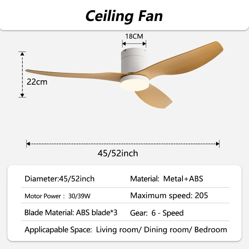 45-Inch 52-Inch Vintage Industrial Retro LED Ceiling Fan Light with Remote Control – photo 23