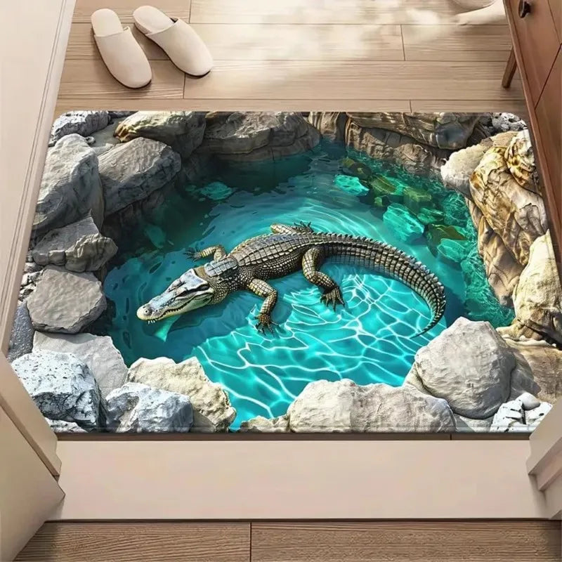 3D Cat Optical Illusion Non-Slip Doormat