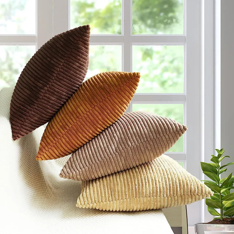 Corduroy Striped Throw Pillow Cover
