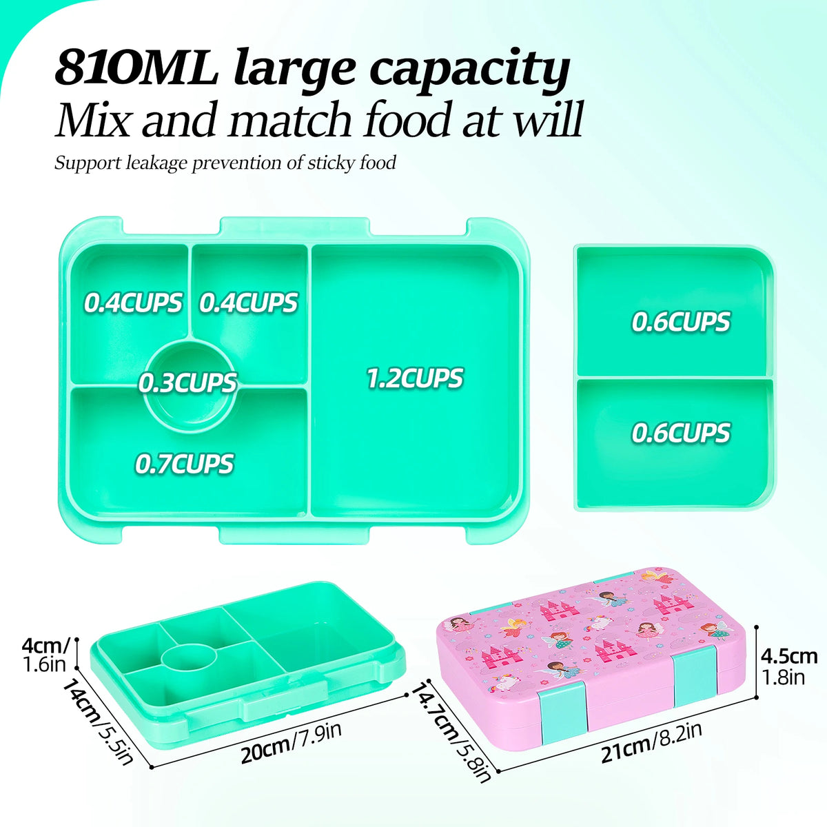 Kids Leak-Proof Microwave-Safe Bento Lunch Box