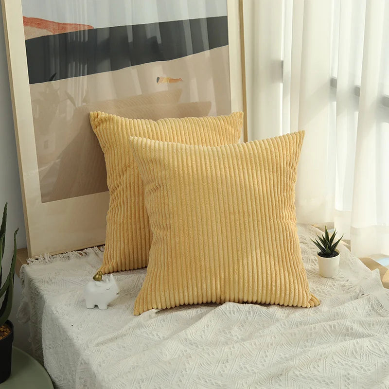 Corduroy Striped Throw Pillow Cover