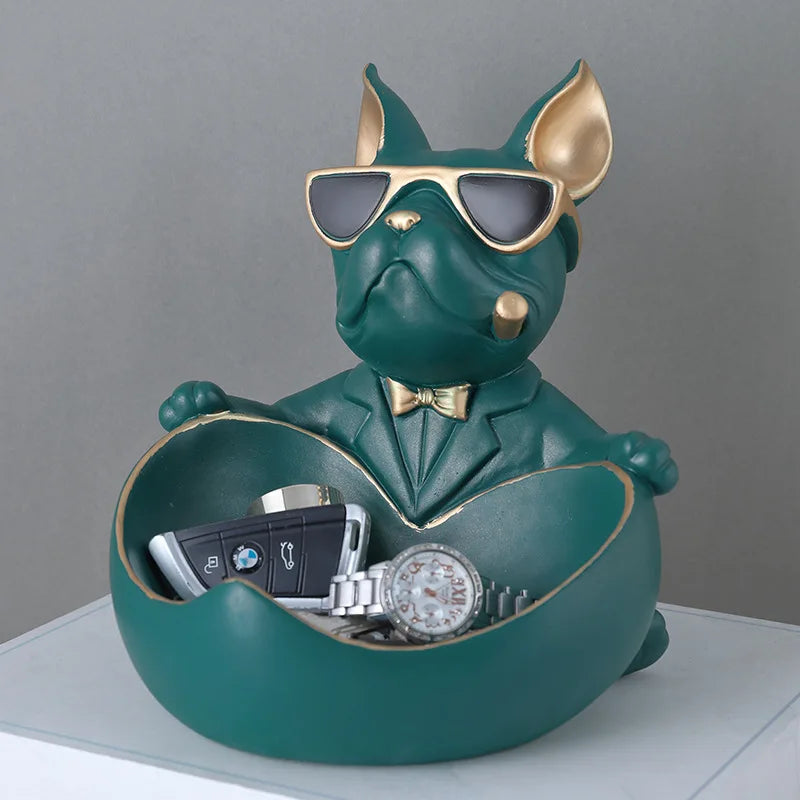 French Bulldog Resin Storage Statue and Coin Bank