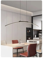 Contemporary Sleek LED Arc Adjustable Brightness Pendant Light with App Dimming – photo 20