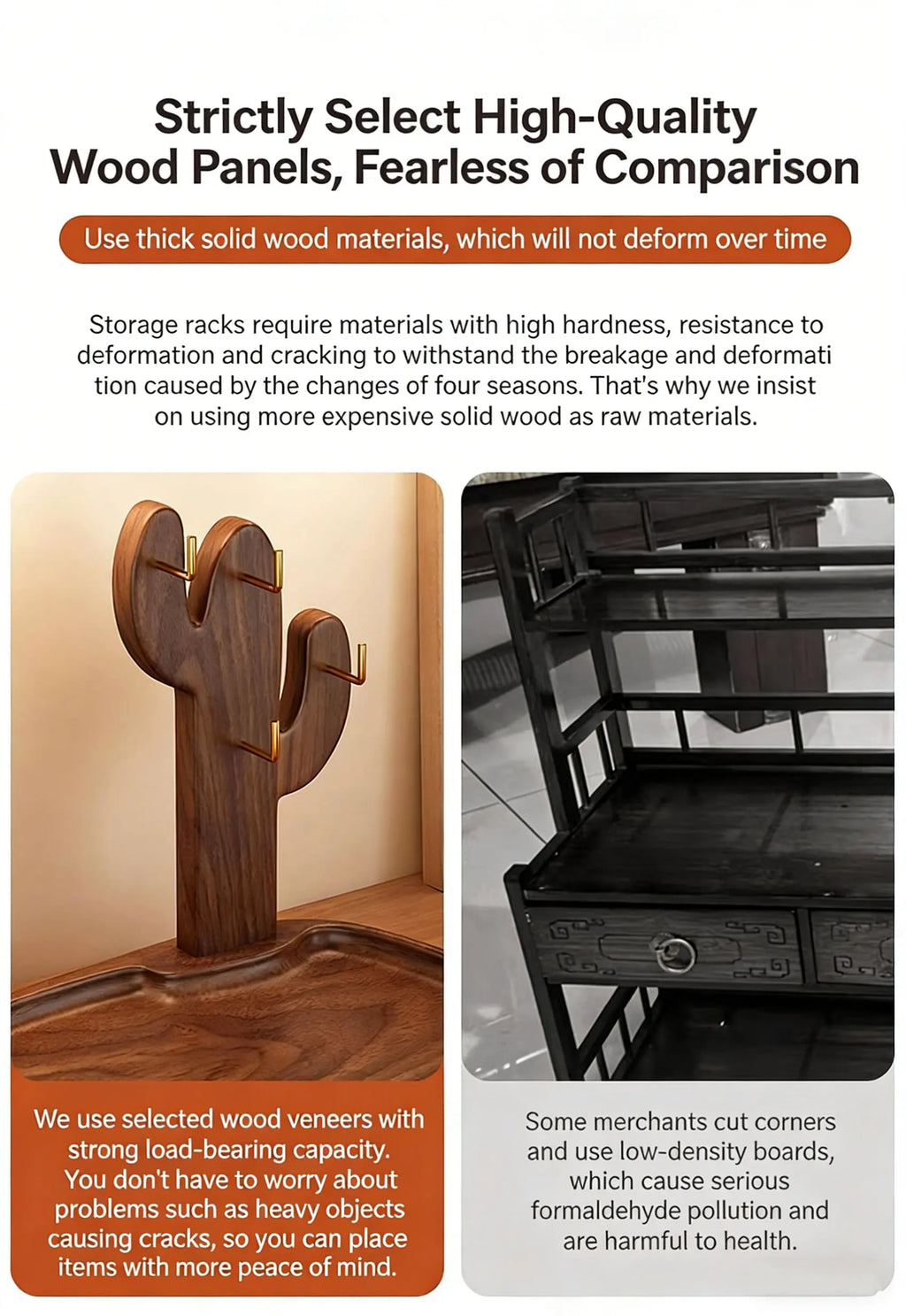 Solid Wood Entryway Key and Accessory Rack