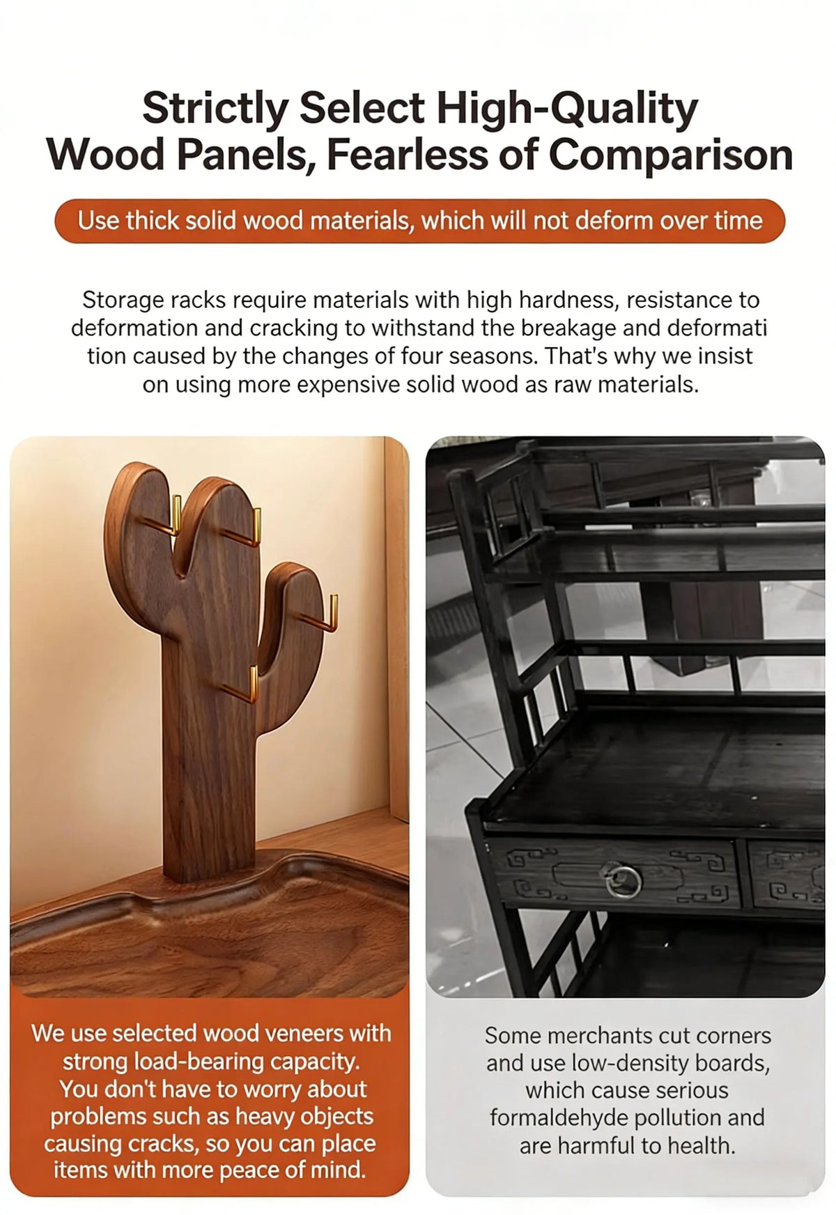 Solid Wood Entryway Key and Accessory Rack