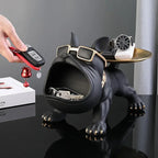 Resin Bulldog Statue with Storage Tray