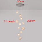 Modern LED Multi Head Staircase Chandelier Pendant Light with Remote Control – photo 11