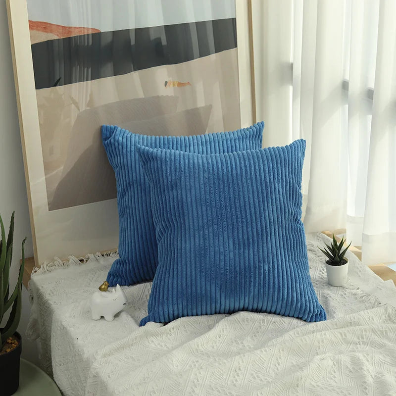 Corduroy Striped Throw Pillow Cover