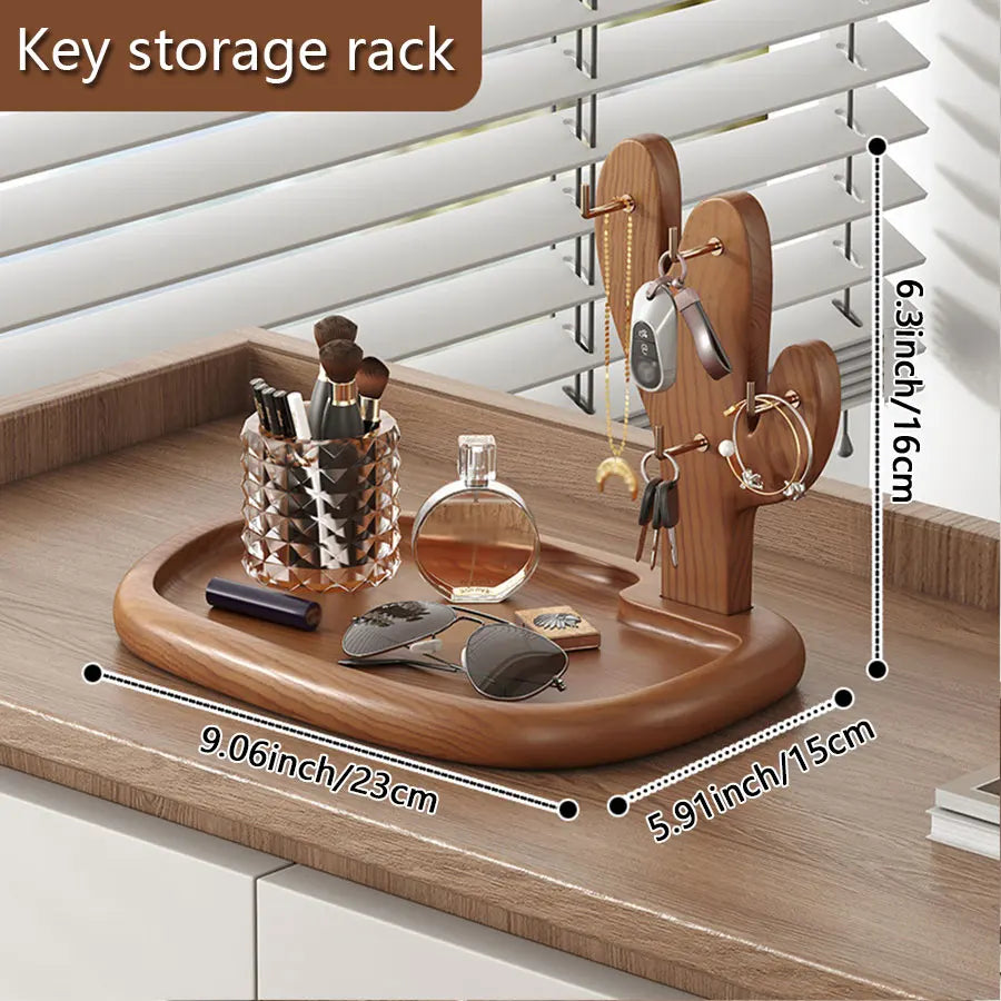 Solid Wood Entryway Key and Accessory Rack
