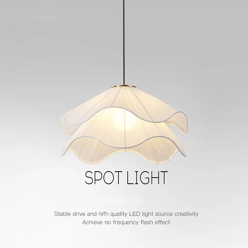 Nordic Wabi Sabi Fabric LED Chandelier Pendant Light Living Room Bedroom – photo 2