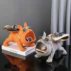 Resin Bulldog Statue with Storage Tray