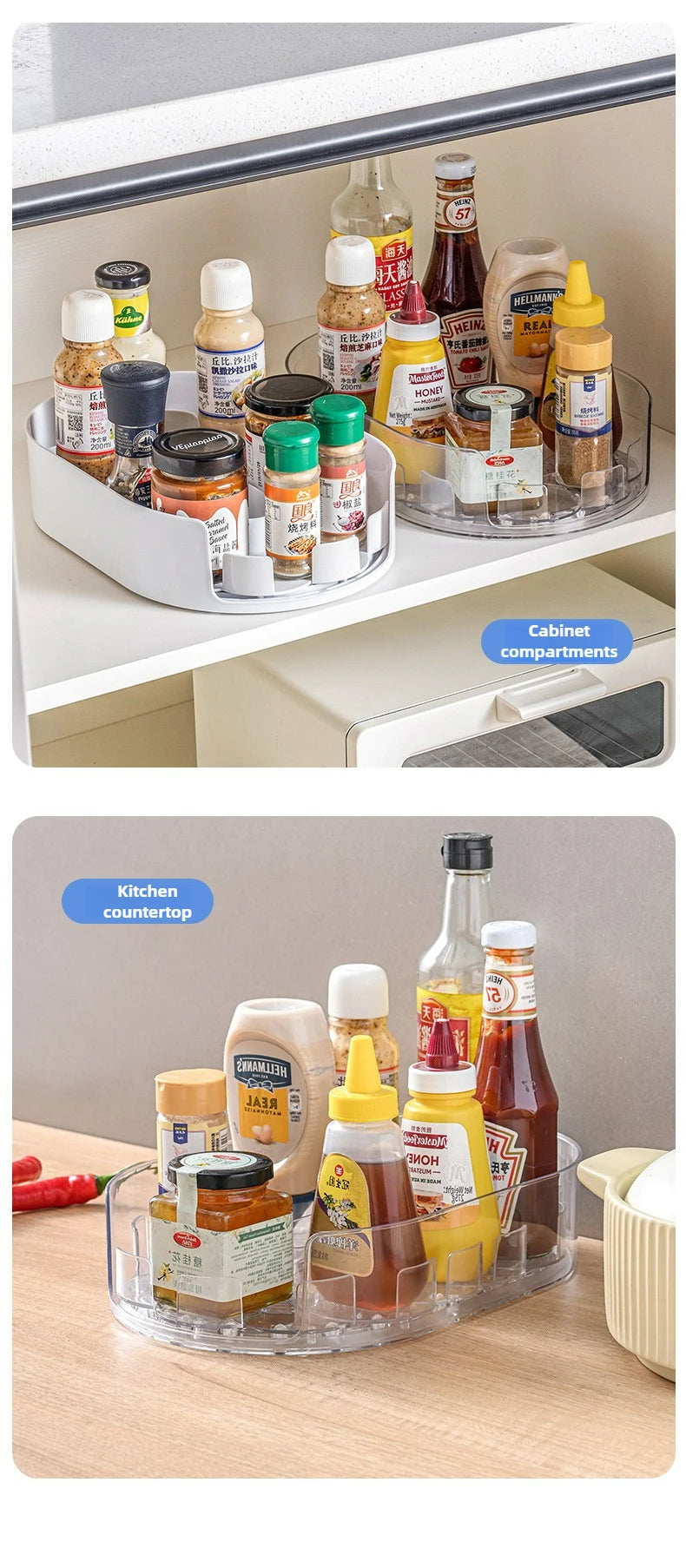 360° Rotating Refrigerator Storage Organizer