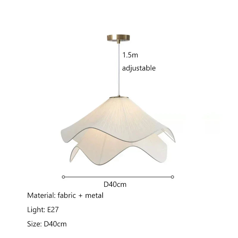 Nordic Wabi Sabi Fabric LED Chandelier Pendant Light Living Room Bedroom – photo 8
