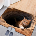 3D Cat Optical Illusion Non-Slip Doormat