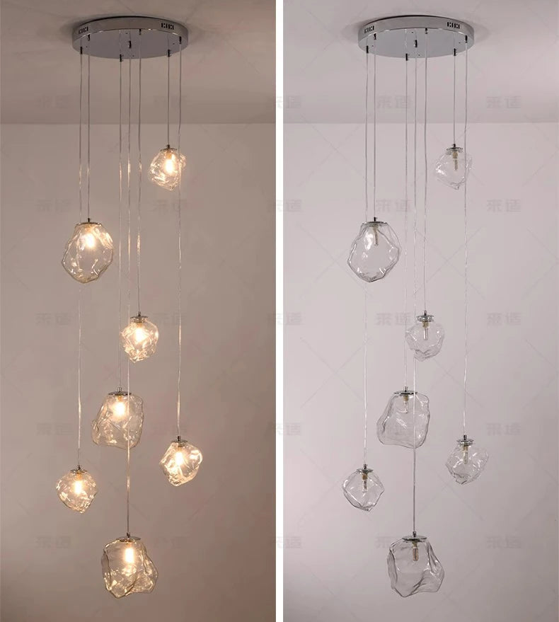 Modern LED Multi Head Staircase Chandelier Pendant Light with Remote Control – photo 16