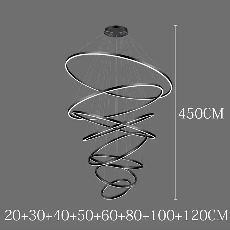Nordic Dimmable Ring Chandelier with Remote Control Pendant Light for Dining Room – photo 40